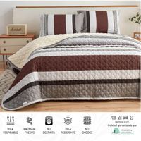 Set de Cubrecama QUEEN con carnero de 5 Piezas + Set Sabanas + Fundas 100% Calidad - 2I