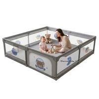 Corral Plegable Playpen 200x200 cm para Bebés -CERCO L-  Gris CERCOL-001