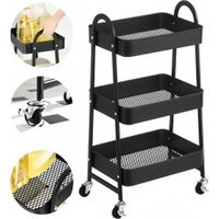 Carrito Organizador 3 Niveles NEGRO