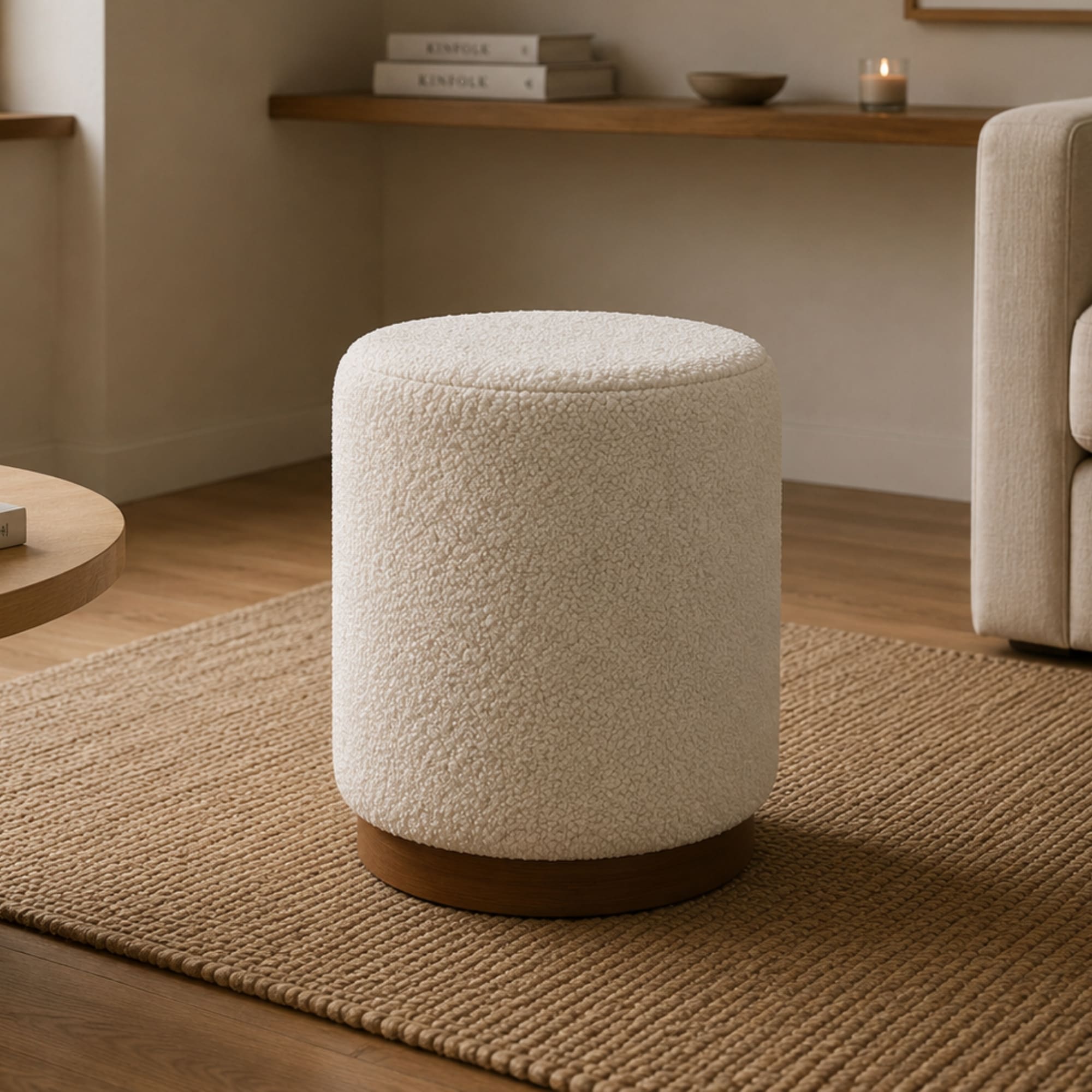 PUFF KARL WOOD BEIGE OVEJERO