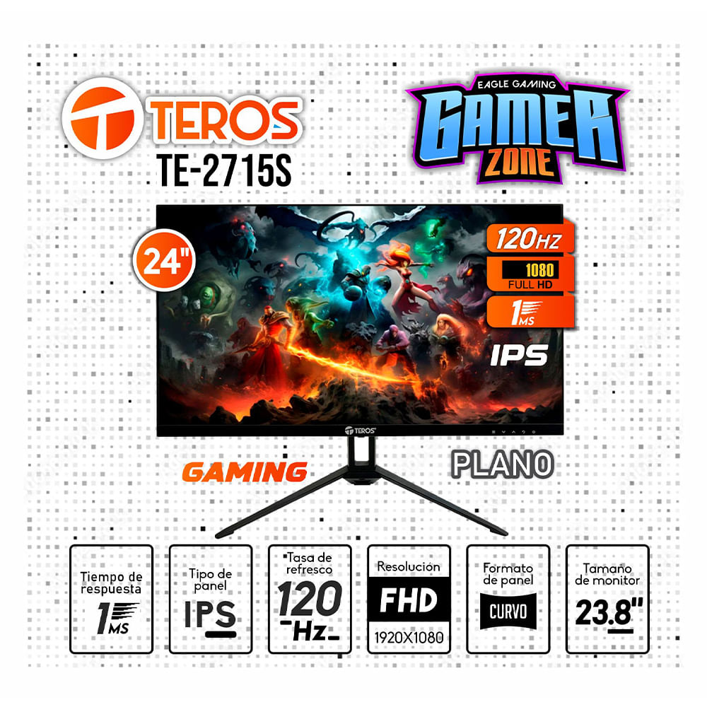 Monitor TEROS TE-2415 120HZ-1MS-PLANO-FHD