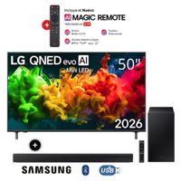 Televisor LG 50 AI QNED evo Mini LED 4K Smart TV 50QNED80BSG + Soundbar HW-B450F