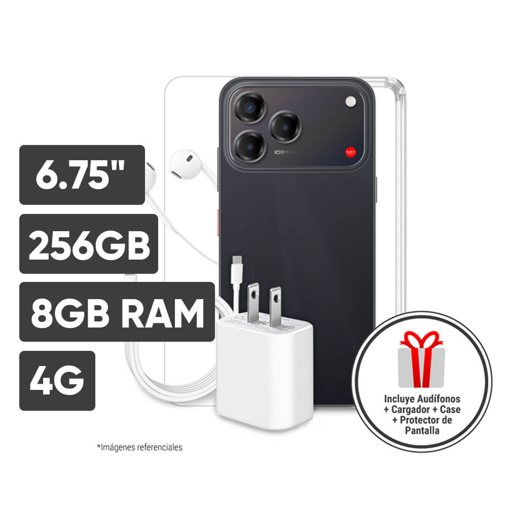 Smartphone ZTE V80 Pro 6.75"" 8GB 256GB 108M+2M+AI camera Negro