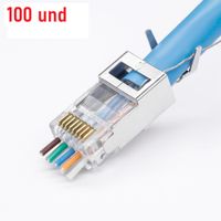 Conector RJ45 CAT7 Pass Through STP Apantallado Blindado - 100 Unidades