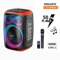 PARLANTE PORTÁTIL LIDIMI 50W LD-S946AC BLUETOOTH USB TF AUX RGB FRONTAL NEGRO