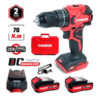 TALADRO PERCUTOR RANKOR RLID20002 20V 70NM 2BAT X 2AH BRUSHLESS INDUSTRIAL