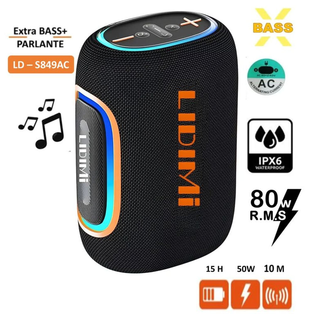Parlante LIDIMI 80W Bluetooth LD-S849AC USB Corriente 220V