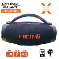 Parlante Portátil Lidimi Super D-S658 120W Led RGB Bluetooth USB