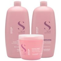 ALFAPARF Semi Di Lino Nutritive Shampoo 1000 ml Conditioner 1000 ml y Mask 500 ml