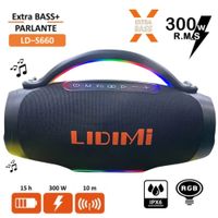 Parlante Portátil Lidimi Super LD-S660 300W Led RGB Bluetooth USB