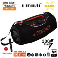 PARLANTE PORTÁTIL LIDIMI 300W LD-S846 BLUETOOTH USB TF AUX