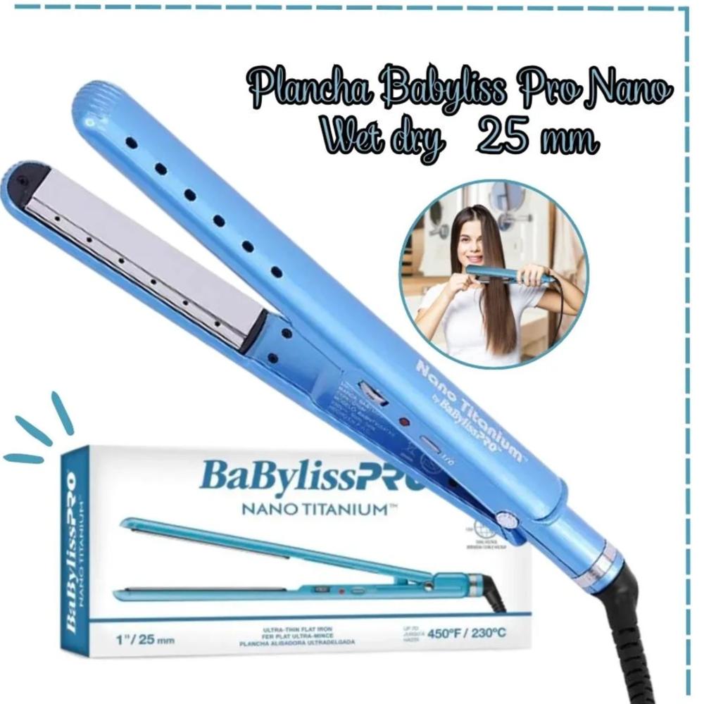 Plancha para Cabello Babyliss Pro Nano Titanium Wet Dry 25 mm