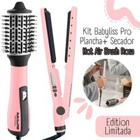Pack BabylissPro Plancha Ionica y Cepillo Electrico Pink Black BNTPBKPP44PE