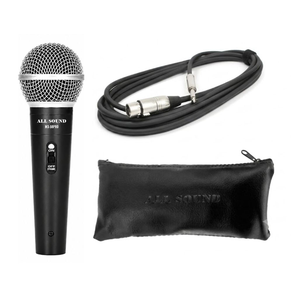 Micrófono Dinamico Profesional  All Sound MX100 con Estuche