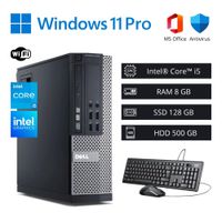 Computadora PC Dell Optiplex Intel Core i5 3,30 GHz 8GB RAM 128GB SSD 500GB HDD WiFi - Refurbished