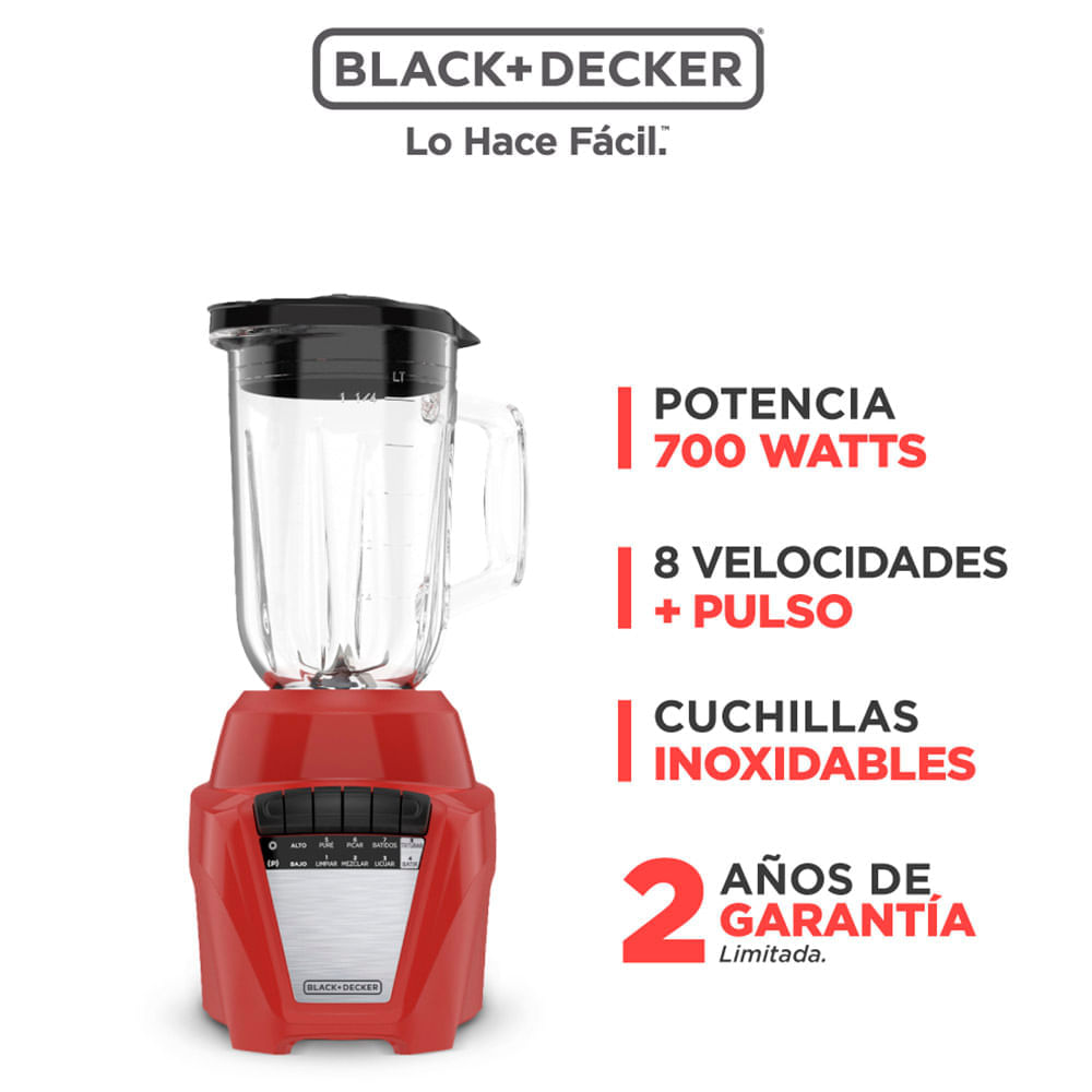 Licuadora BLACK+DECKER 1.25L BL0876-1RDCL Rojo