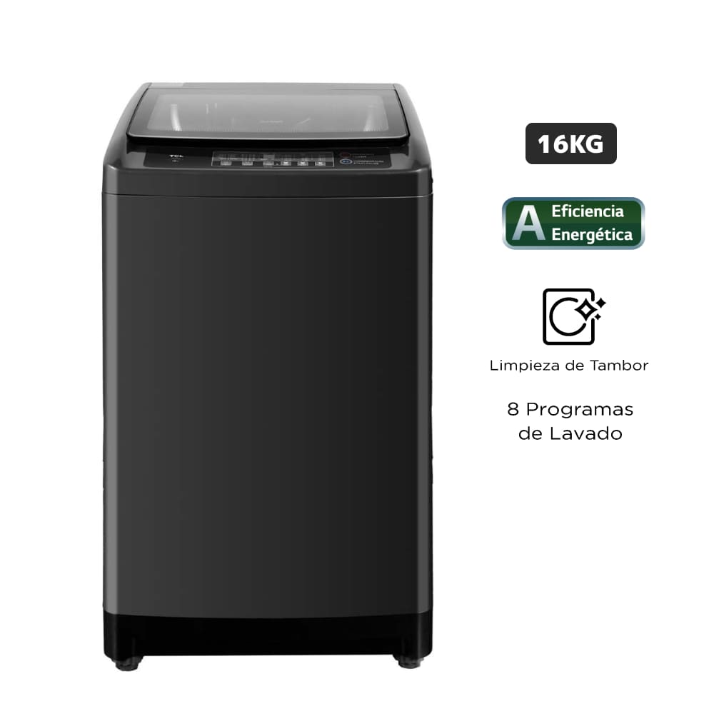 Lavadora TCL 16 Kg F316TLG Top Load Gris