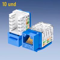 Jack Keystone RJ45 CAT6 Conector Modular de 90 grados - 10 Unidad