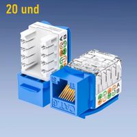 Jack Keystone RJ45 CAT6 Conector Modular de 90 grados - 20 Unidad