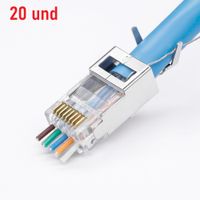 Conector Rj45 CAT7 Pass Through STP Apantallado Blindado - 20 Unidades