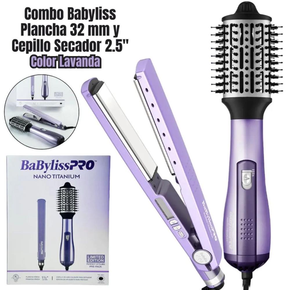 Pack Belleza BabylissPro Plancha Ionica y Hot Air Styling Lavanda