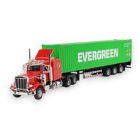 Camión Container Kenworth Rojo Evergreen. Full Metal 1-43