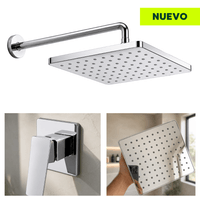 Cabezal de ducha española mas monocomando mezclador cromado tipo espejo