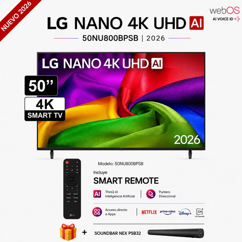 Televisor LG 50 pulgadas 4K Ultra HD WebOS 50NU800BPSC MAS SOUNDBAR NEX