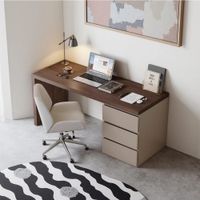 Escritorio Moderno Medina 3 Cajones Marrón y Taupe RyR Muebles