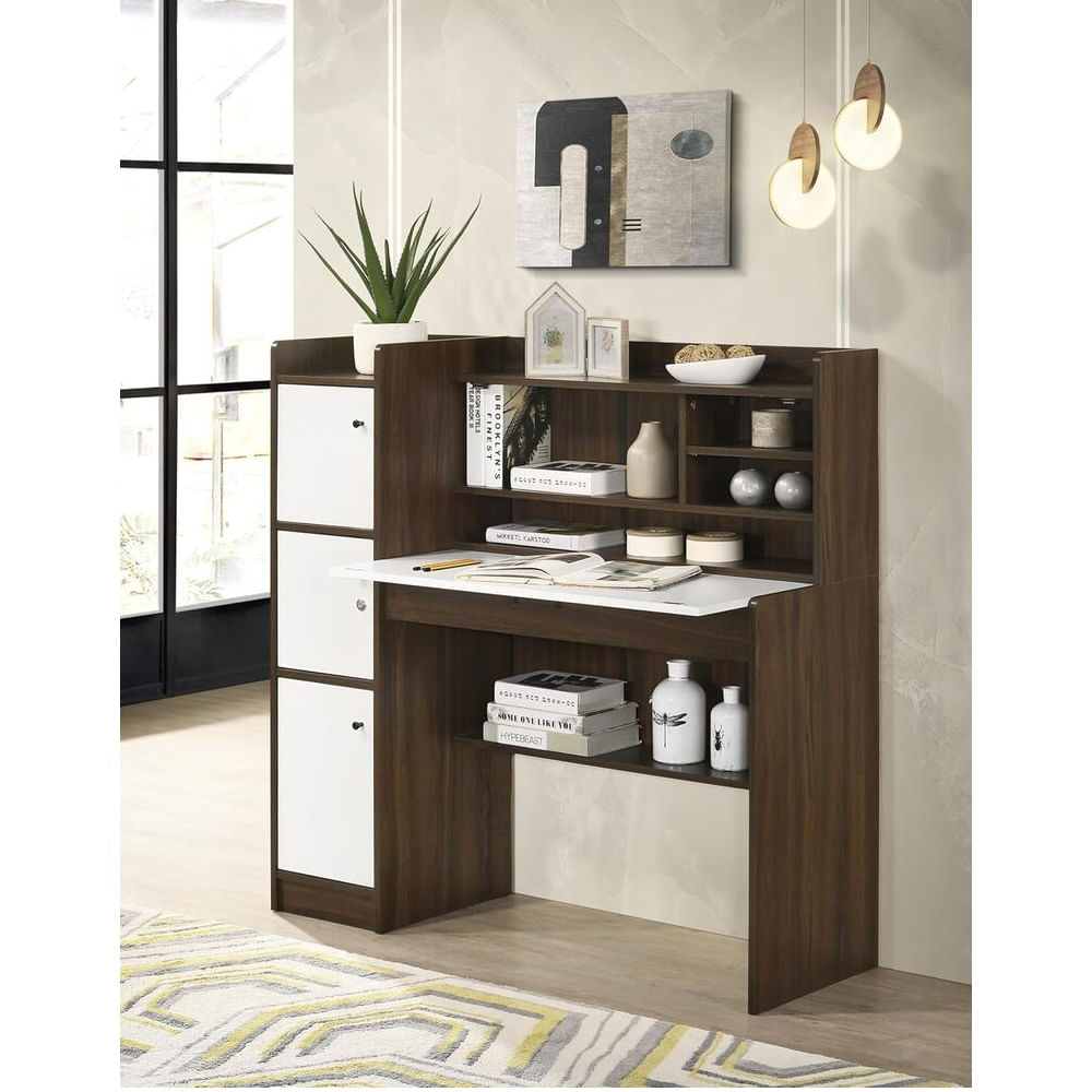 Escritorio Moderno Jerri Marrón y Blanco RyR Muebles