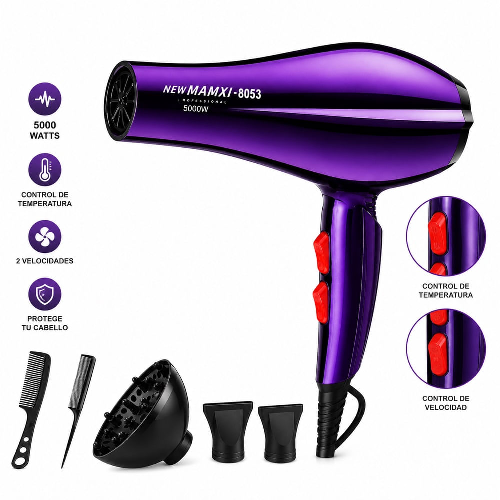 Secador de Cabello MAMXI GOLD HD-8053 5000 Watts