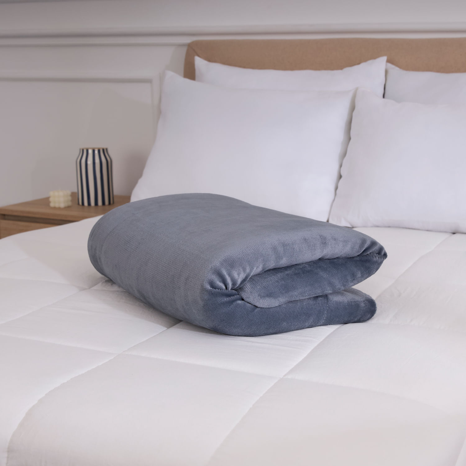 Frazada Flannel Sherpa Charcoal