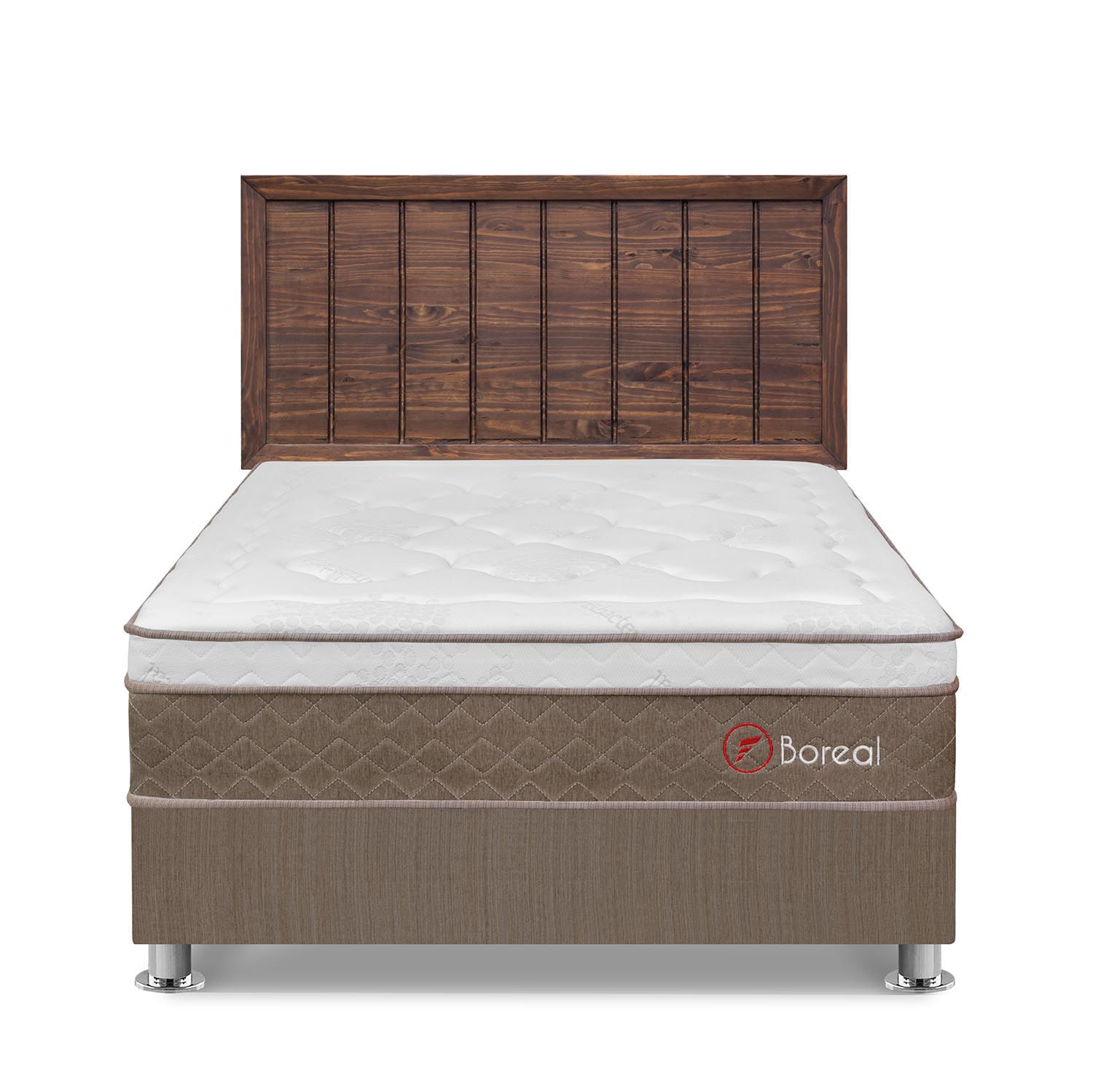 Dormitorio Boreal 2 Plazas Marron + Cabecera Catania Nogal