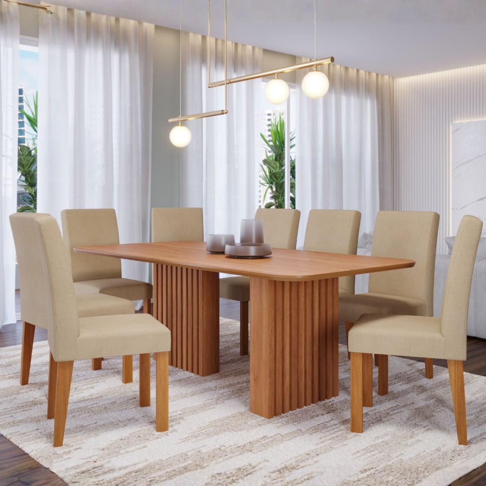 Juego De Comedor Saul 8 Sillas Marrón