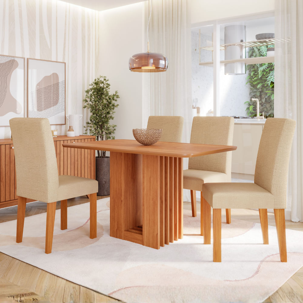 Juego De Comedor Ariela 4 Sillas