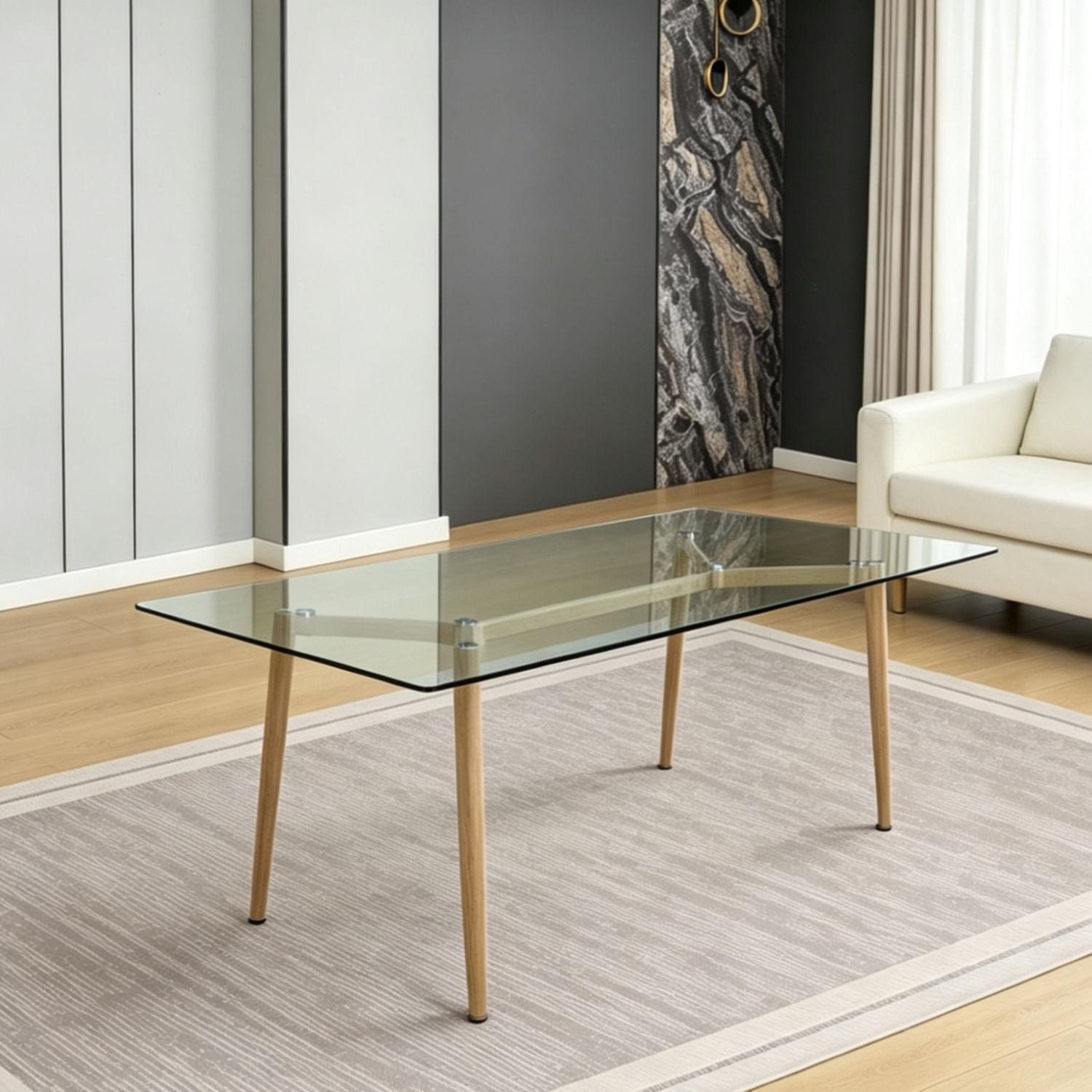 Mesa De Comedor Nordico Rectangular