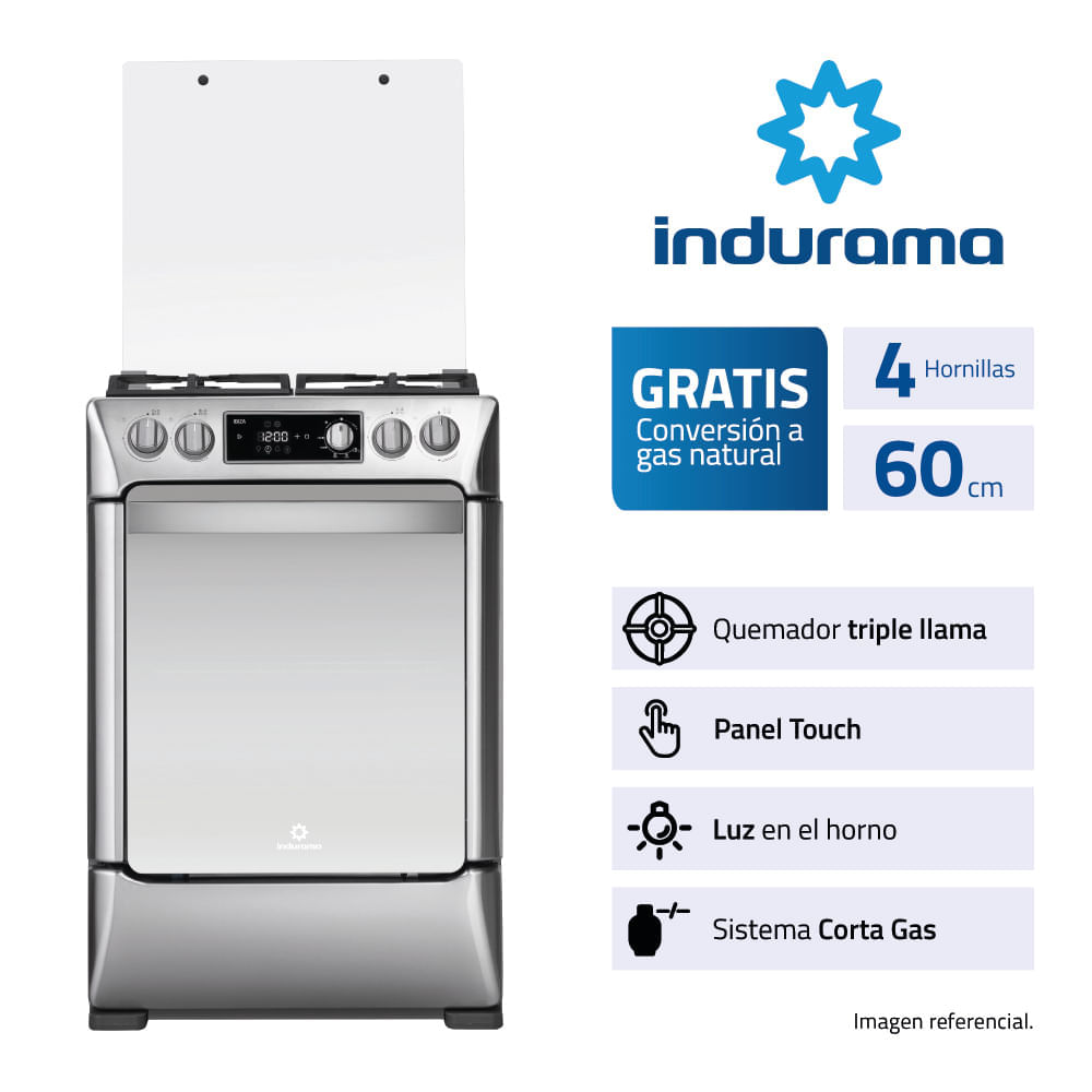 Cocina Indurama Ibiza Croma 4 Quemadores Con Panel Digital