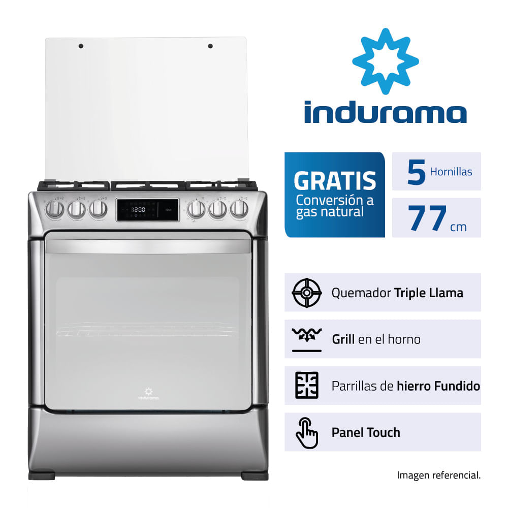 Cocina Indurama Roma Croma 5 Quemadores Con Panel Digital