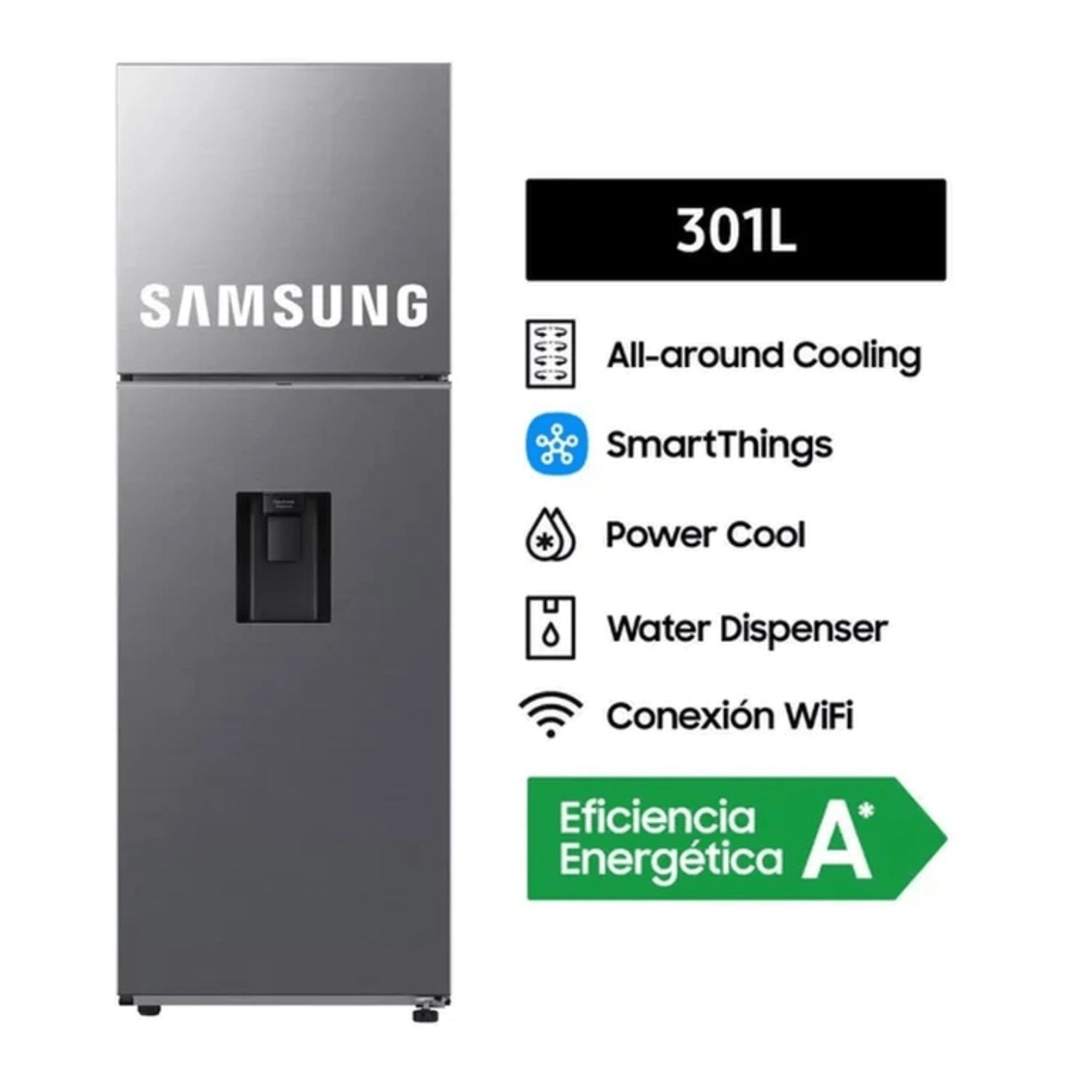 Refrigeradora Samsung 301 Lt No Frost Top Mount RT31DG5220S9PE