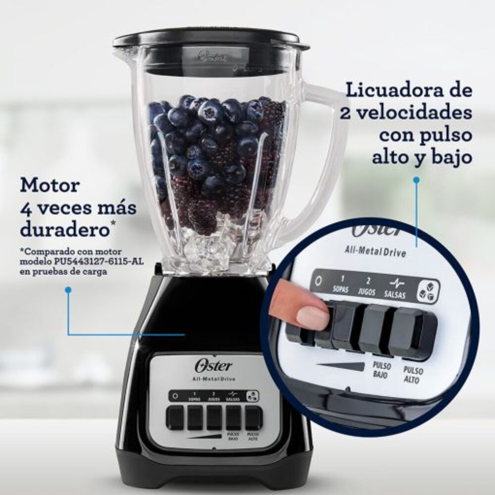 Licuadora Oster 2112115 550W Negra con Botones