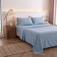 Juego de sabanas orma hogar 1 plaza celeste 200 hilos algodón pima