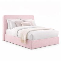 Cama Tapizada California LeMueble Curvo 2 Plazas Rosa