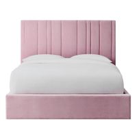Cama Tapizada LeMueble Líneas 2 Plazas Rosa