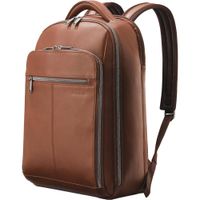 Samsonite Mochila de Cuero Clásica Cognac - Soporta Dos Laptops de 15.6""
