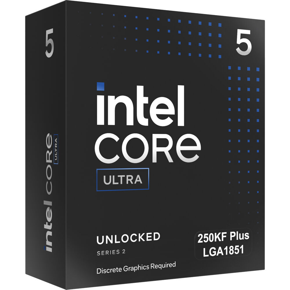 Intel Core Ultra 5 250KF Plus Procesador 18 Núcleos LGA 1851, 4.2 GHz P-Core, 5.3 GHz Tur