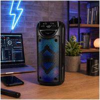 Parlante Bluetooth Inalámbrico GTS-1550 Luces LED RGB 10W con Doble Parlante de 4 pulgadas