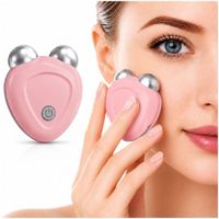 Masajeador Facial de Microcorriente Recargable Doble Cabezal Para Arrugas Flacidez Rosado