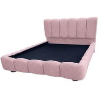 Cama Nube Olimpo 1.5 Plazas Roble y Tela Velvet - No Incluye Colchón