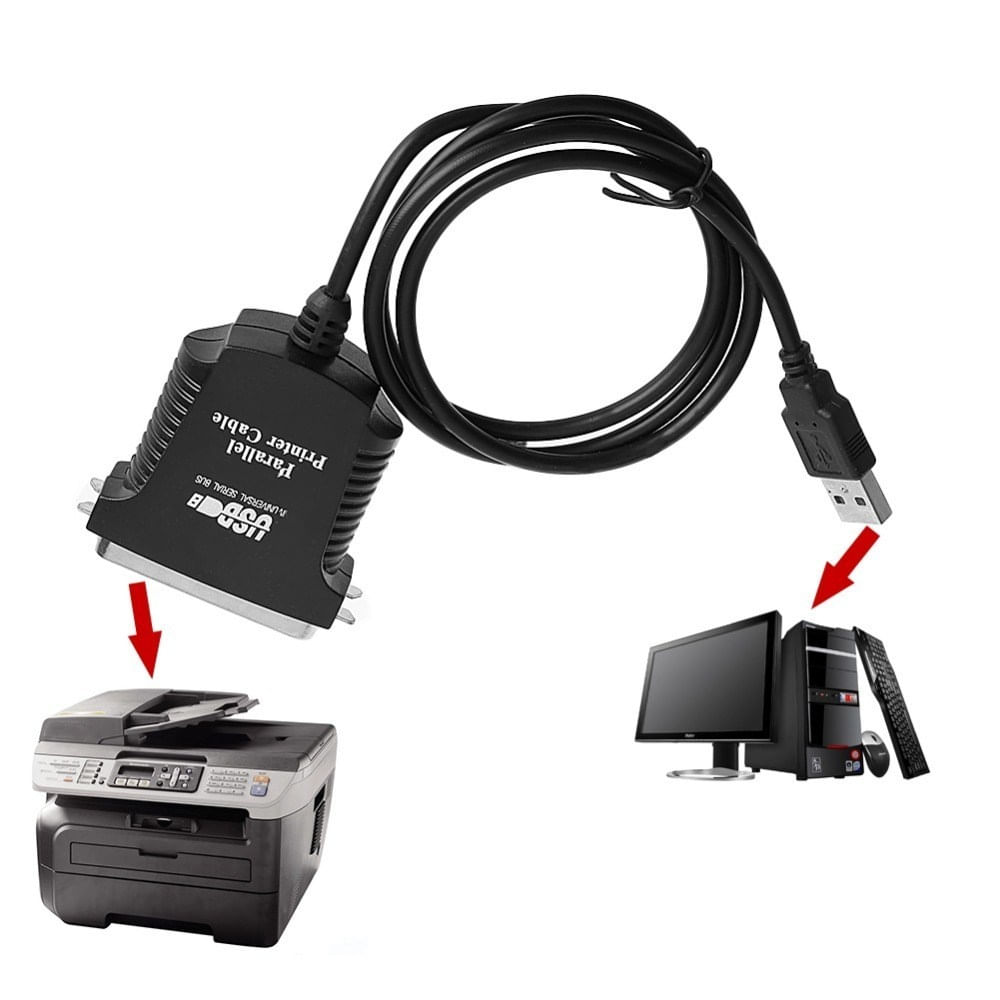 Cable de Impresora USB 2.0 a 36 Pines Paralelo 1284 Leee Ada Negro