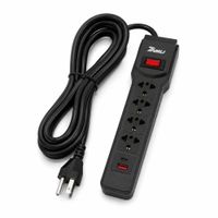 Supresor de Picos Extensión Eléctrica de 3 Metros 7 en 1 Tomacorrientes USB Tipo C